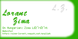 lorant zima business card